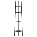 vidaXL 5 szintes fekete sarokpolc 45,5 x 31,5 x 180 cm