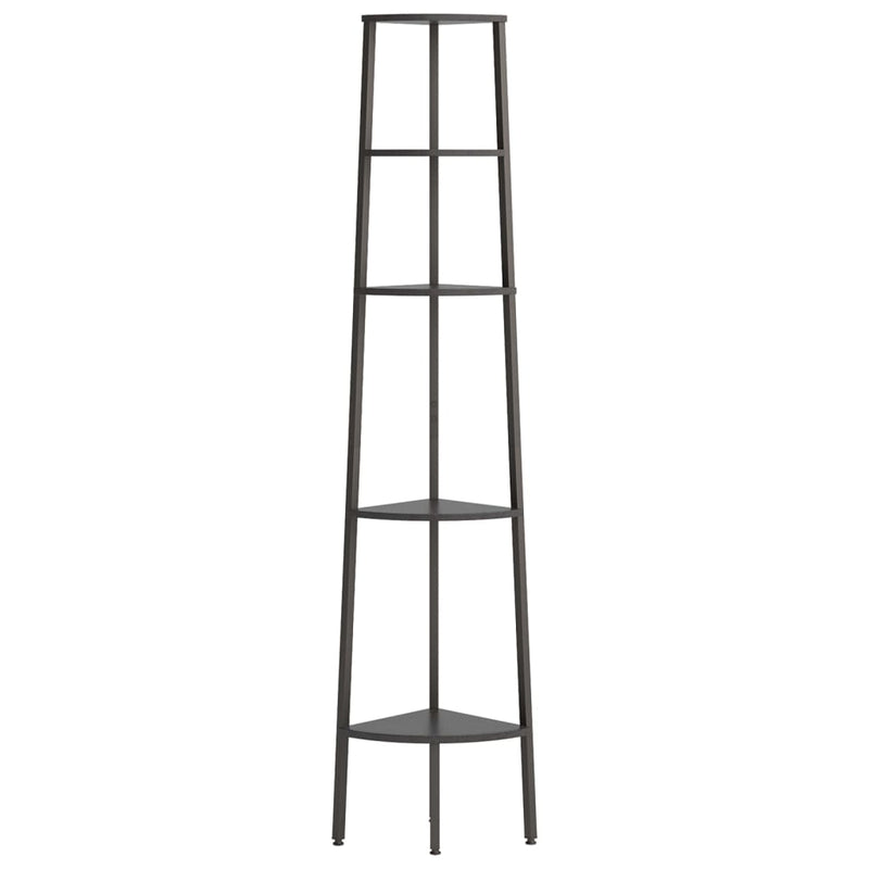 vidaXL 5 szintes fekete sarokpolc 45,5 x 31,5 x 180 cm