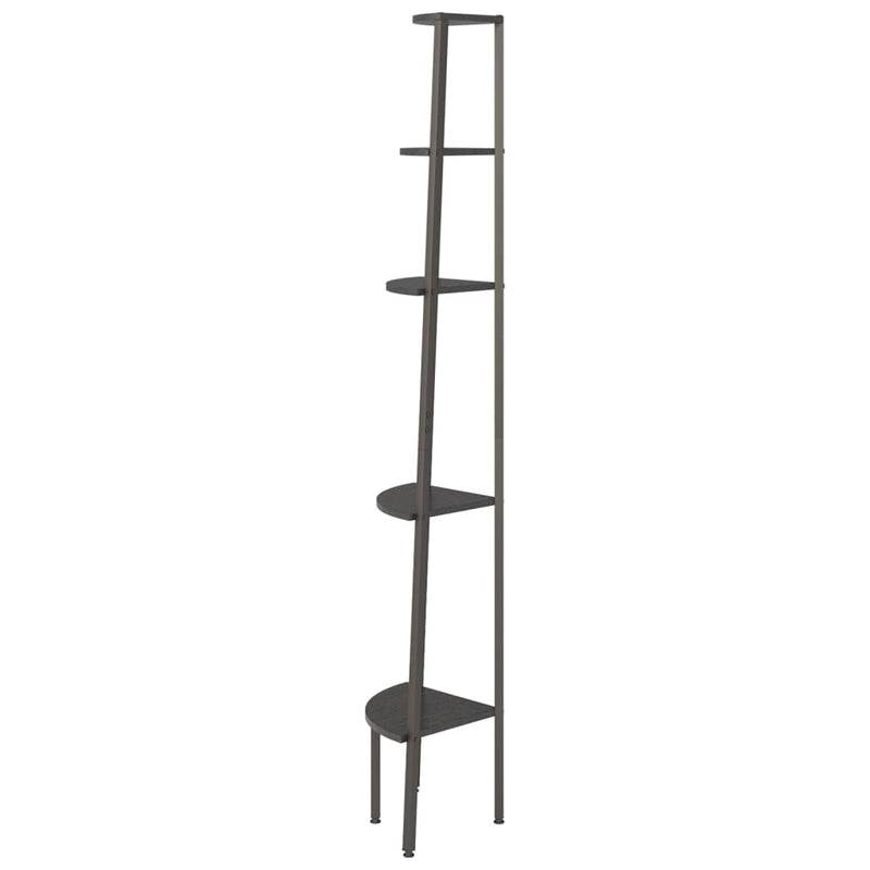 vidaXL 5 szintes fekete sarokpolc 45,5 x 31,5 x 180 cm