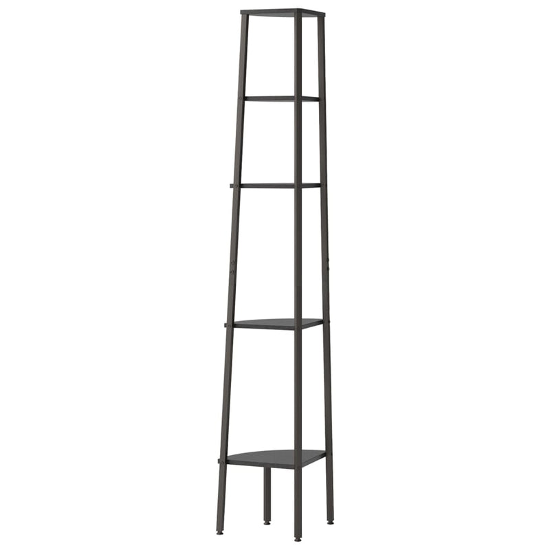 vidaXL 5 szintes fekete sarokpolc 45,5 x 31,5 x 180 cm
