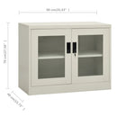 vidaXL világosszürke acél irodai szekrény 90 x 40 x 70 cm