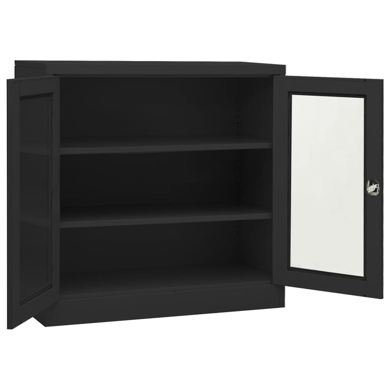 vidaXL antracitszürke acél irodai szekrény 90 x 40 x 90 cm
