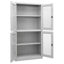 vidaXL világosszürke acél és edzett üveg irodai szekrény 90x40x180 cm