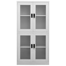 vidaXL világosszürke acél és edzett üveg irodai szekrény 90x40x180 cm