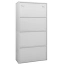 vidaXL világosszürke acél és edzett üveg irodai szekrény 90x40x180 cm