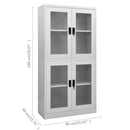 vidaXL világosszürke acél és edzett üveg irodai szekrény 90x40x180 cm