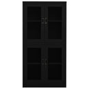vidaXL fekete acél és edzett üveg irodai szekrény 90 x 40 x 180 cm