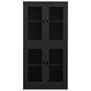 vidaXL antracitszürke acél és edzett üveg irodai szekrény 90x40x180 cm