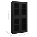 vidaXL antracitszürke acél és edzett üveg irodai szekrény 90x40x180 cm
