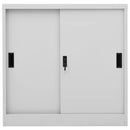 vidaXL világosszürke acél tolóajtós irodai szekrény 90 x 40 x 90 cm
