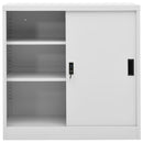 vidaXL világosszürke acél tolóajtós irodai szekrény 90 x 40 x 90 cm