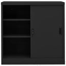 vidaXL antracitszürke acél tolóajtós irodai szekrény 90 x 40 x 90 cm