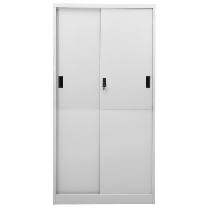 vidaXL világosszürke acél tolóajtós irodai szekrény 90 x 40 x 180 cm