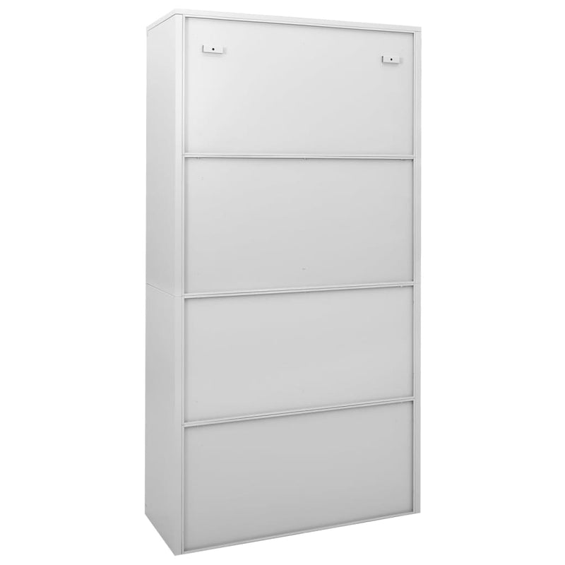 vidaXL világosszürke acél tolóajtós irodai szekrény 90 x 40 x 180 cm