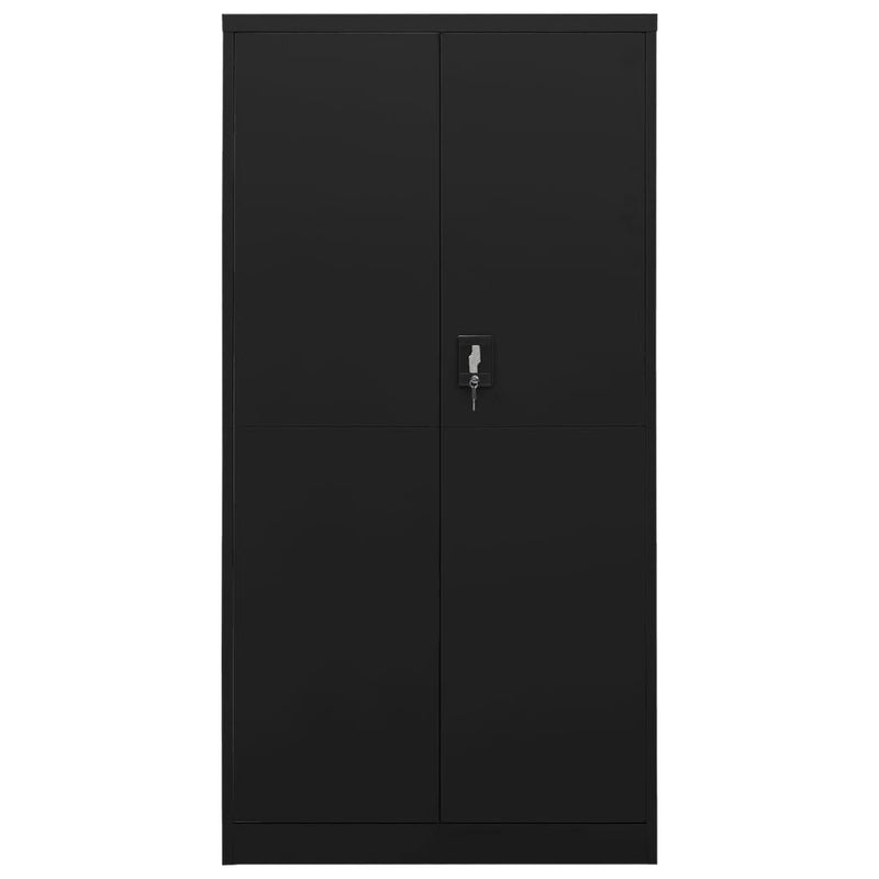 vidaXL fekete acél zárható szekrény 90 x 40 x 180 cm