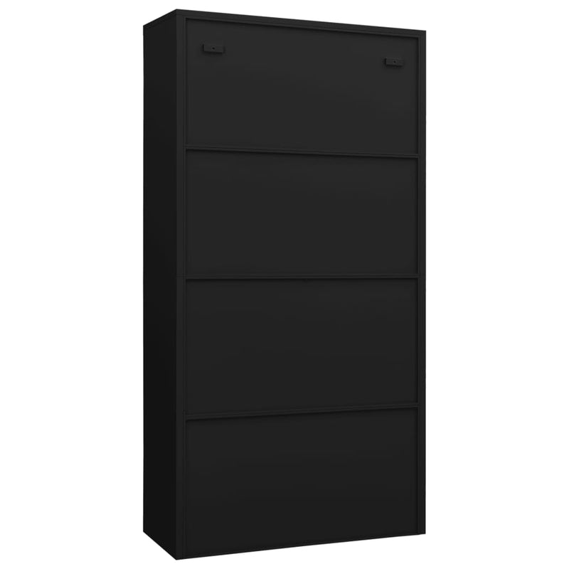 vidaXL fekete acél zárható szekrény 90 x 40 x 180 cm
