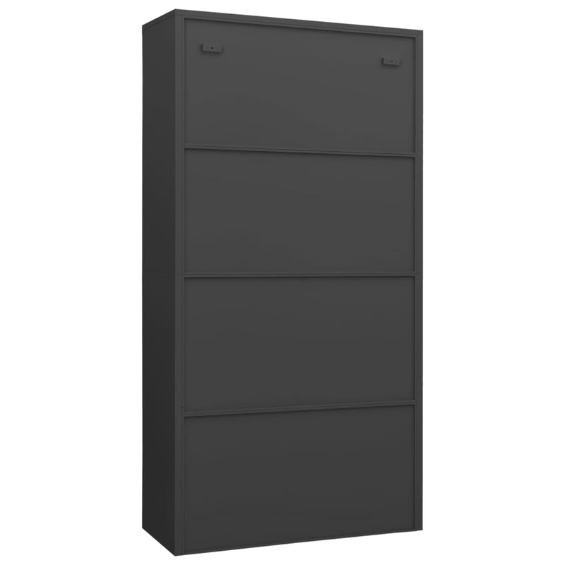 vidaXL antracitszürke acél zárható szekrény 90 x 40 x 180 cm