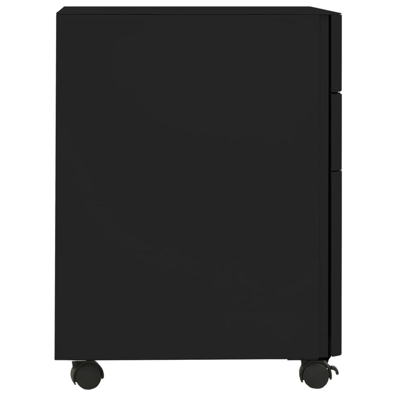 vidaXL fekete acél mobil iratszekrény 30 x 45 x 59 cm