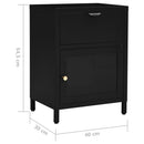 vidaXL fekete acél és üveg éjjeliszekrény 40 x 30 x 54,5 cm