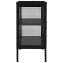 vidaXL fekete acél és üveg tálalószekrény 70 x 35 x 70 cm