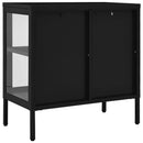 vidaXL fekete acél és üveg tálalószekrény 70 x 35 x 70 cm