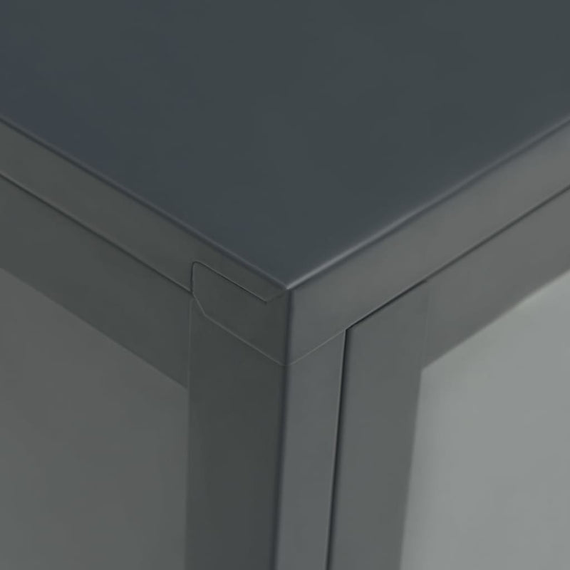 vidaXL antracitszürke acél és üveg tálalószekrény 105 x 35 x 70 cm
