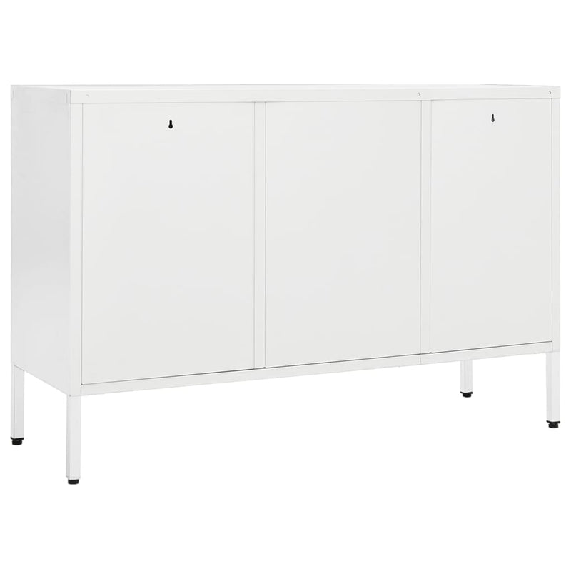 vidaXL fehér acél és edzett üveg tálalószekrény 105 x 35 x 70 cm
