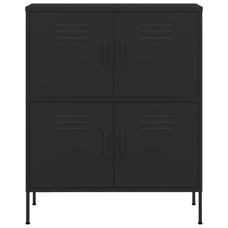 vidaXL fekete acél tárolószekrény 80 x 35 x 101,5 cm