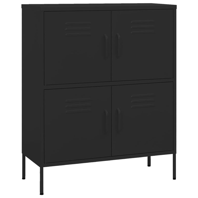vidaXL fekete acél tárolószekrény 80 x 35 x 101,5 cm