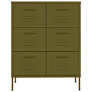 vidaXL olívazöld acél fiókos szekrény 80 x 35 x 101,5 cm