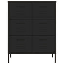 vidaXL fekete acél fiókos szekrény 80 x 35 x 101,5 cm