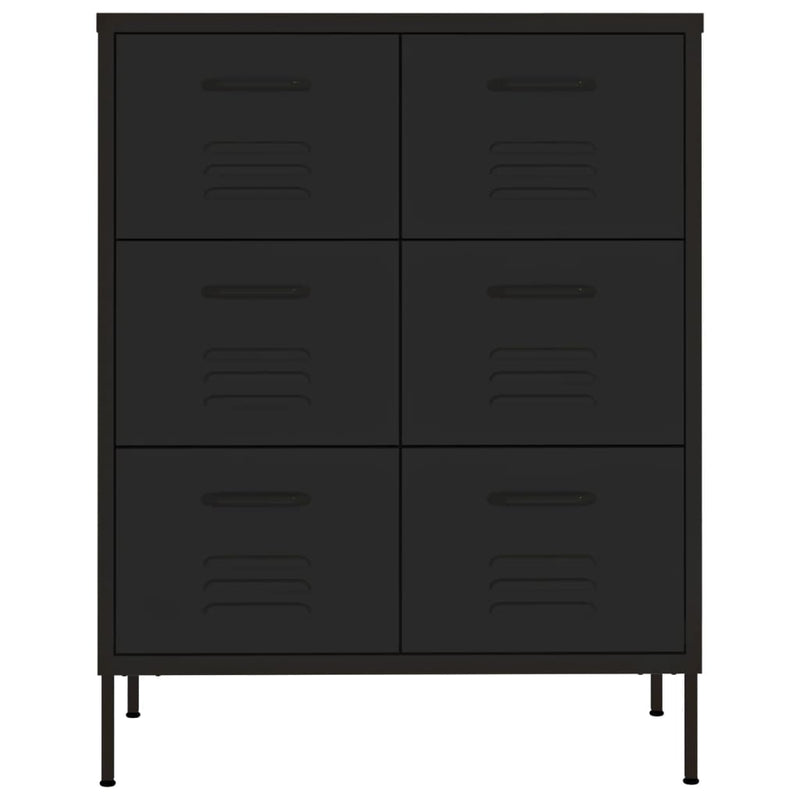 vidaXL fekete acél fiókos szekrény 80 x 35 x 101,5 cm