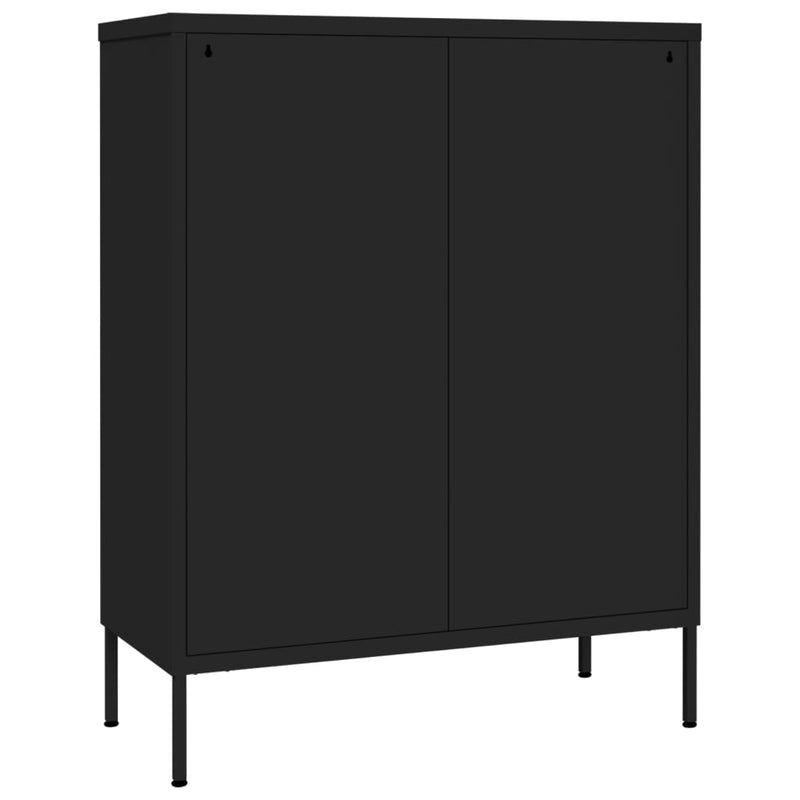 vidaXL fekete acél fiókos szekrény 80 x 35 x 101,5 cm