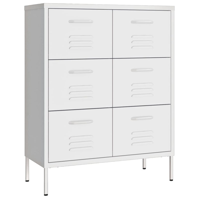 vidaXL fehér acél fiókos szekrény 80 x 35 x 101,5 cm