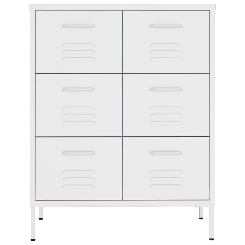 vidaXL fehér acél fiókos szekrény 80 x 35 x 101,5 cm