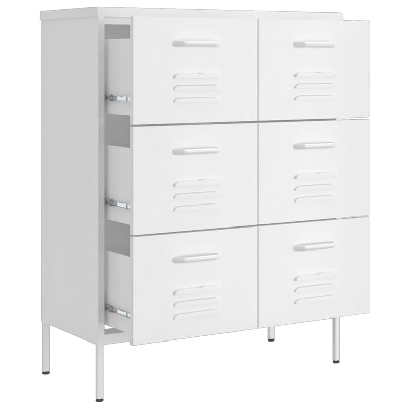vidaXL fehér acél fiókos szekrény 80 x 35 x 101,5 cm