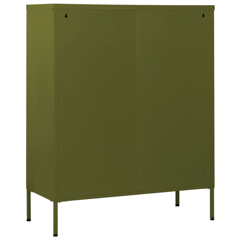vidaXL olívazöld acél fiókos szekrény 80 x 35 x 101,5 cm