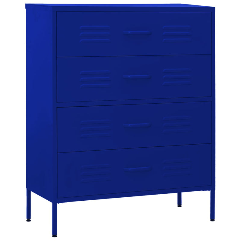 vidaXL tengerészkék acél fiókos szekrény 80 x 35 x 101,5 cm