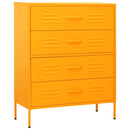 vidaXL mustársárga acél fiókos szekrény 80 x 35 x 101,5 cm