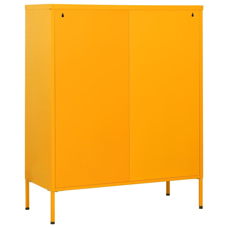 vidaXL mustársárga acél fiókos szekrény 80 x 35 x 101,5 cm