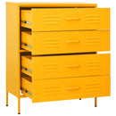 vidaXL mustársárga acél fiókos szekrény 80 x 35 x 101,5 cm