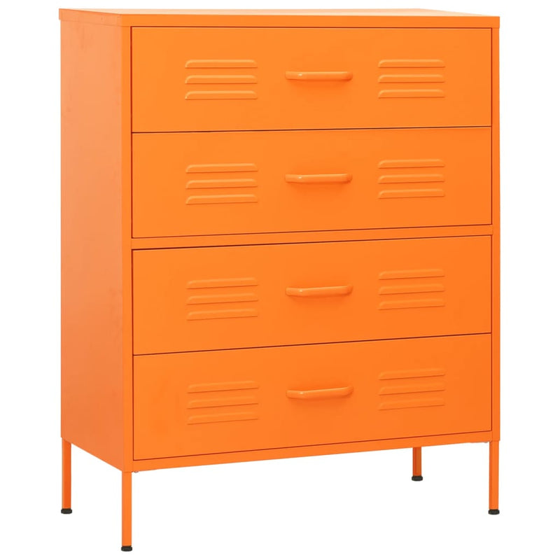 vidaXL narancssárga acél fiókos szekrény 80 x 35 x 101,5 cm