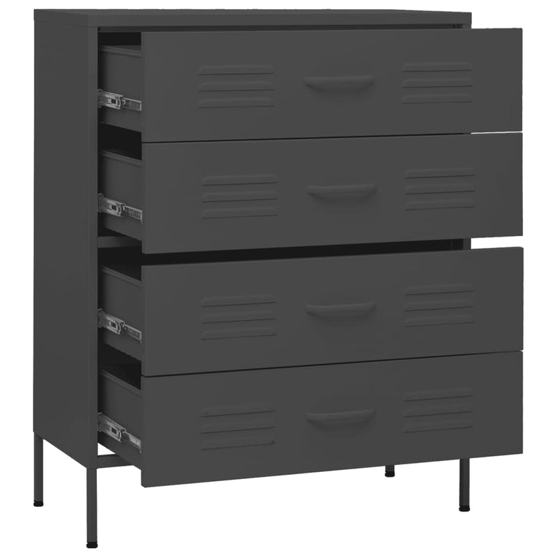 vidaXL antracitszürke acél fiókos szekrény 80 x 35 x 101,5 cm