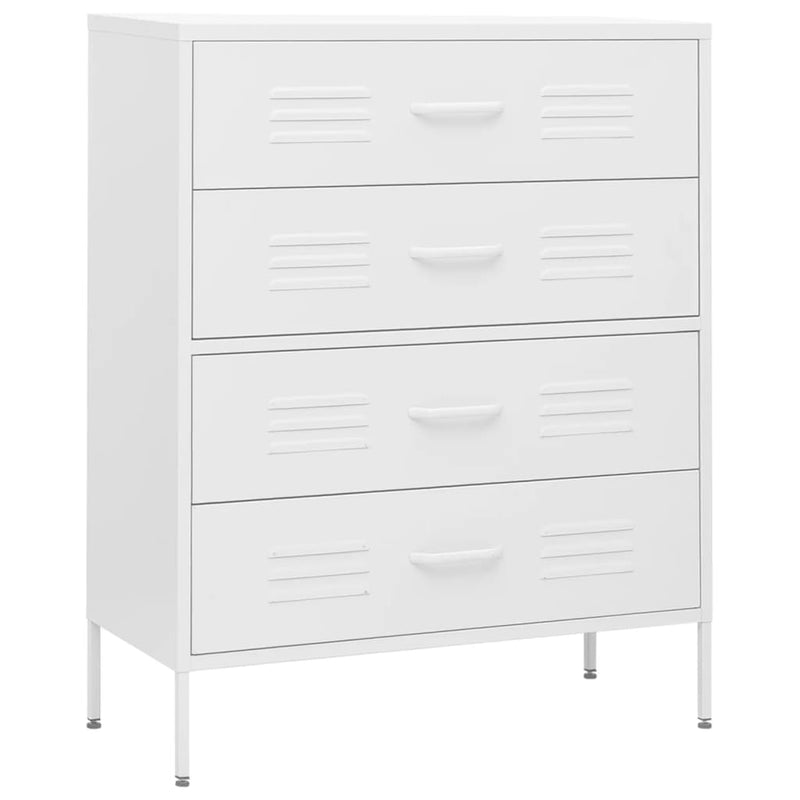vidaXL fehér acél fiókos szekrény 80 x 35 x 101,5 cm