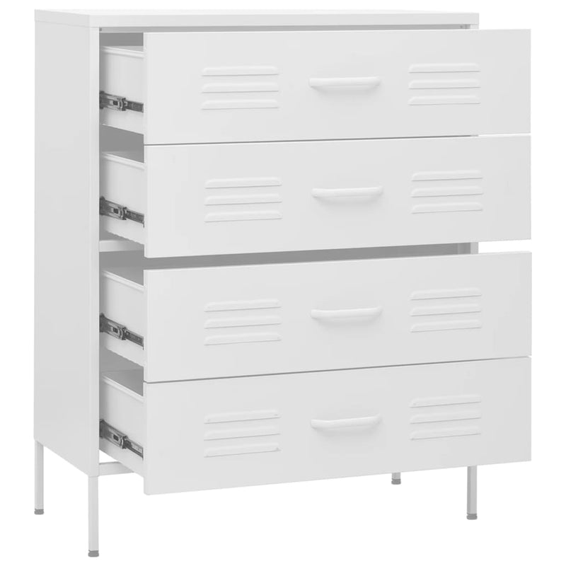 vidaXL fehér acél fiókos szekrény 80 x 35 x 101,5 cm