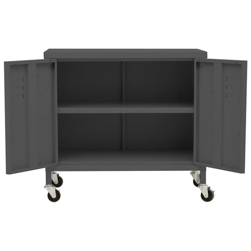 vidaXL antracitszürke acél tárolószekrény 60 x 35 x 56 cm
