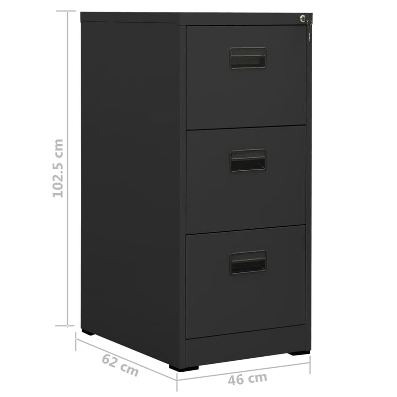 vidaXL antracitszürke acél irattartó szekrény 46 x 62 x 102,5 cm