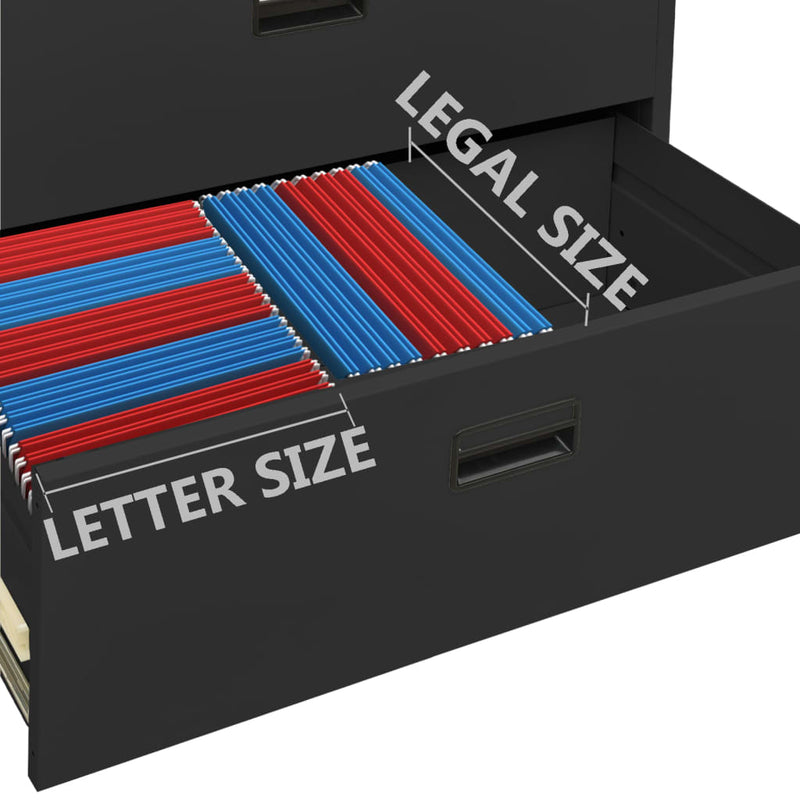 vidaXL antracitszürke acél irattartó szekrény 90 x 46 x 164 cm