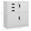 vidaXL világosszürke acél irodai szekrény 90 x 40 x 102 cm