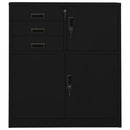 vidaXL fekete acél irodai szekrény 90 x 40 x 102 cm